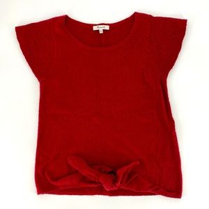 Madewell Short Sleeve Knit Top in Burgundy